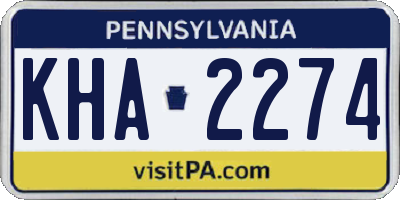 PA license plate KHA2274