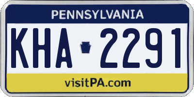 PA license plate KHA2291
