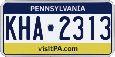 PA license plate KHA2313