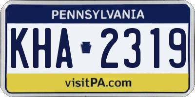 PA license plate KHA2319
