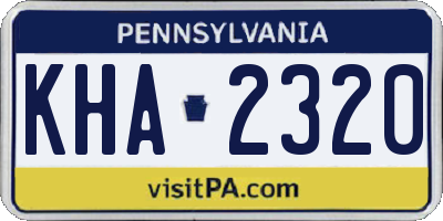 PA license plate KHA2320