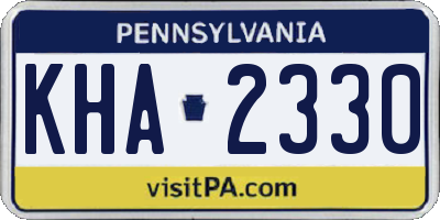 PA license plate KHA2330