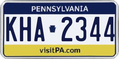 PA license plate KHA2344
