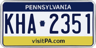 PA license plate KHA2351