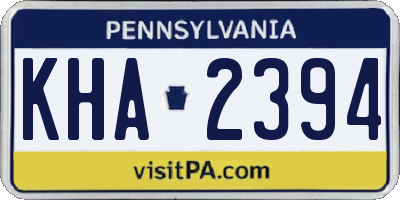 PA license plate KHA2394