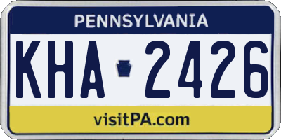 PA license plate KHA2426