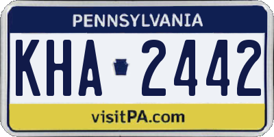PA license plate KHA2442
