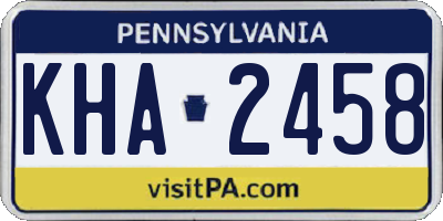 PA license plate KHA2458