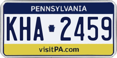 PA license plate KHA2459