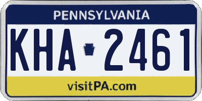 PA license plate KHA2461