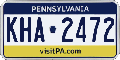 PA license plate KHA2472