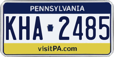 PA license plate KHA2485