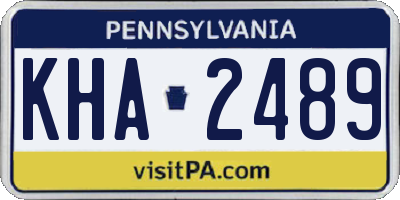 PA license plate KHA2489