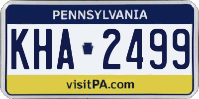 PA license plate KHA2499