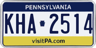 PA license plate KHA2514
