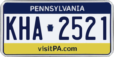 PA license plate KHA2521