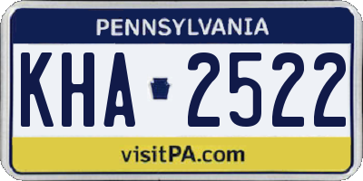 PA license plate KHA2522