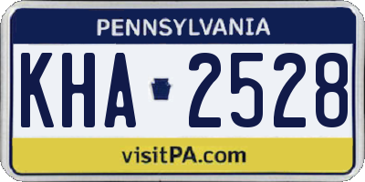 PA license plate KHA2528