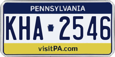 PA license plate KHA2546