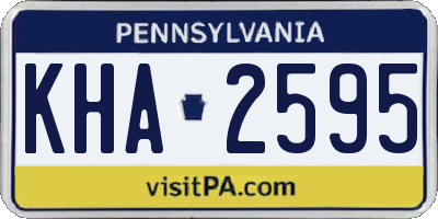 PA license plate KHA2595