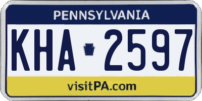 PA license plate KHA2597