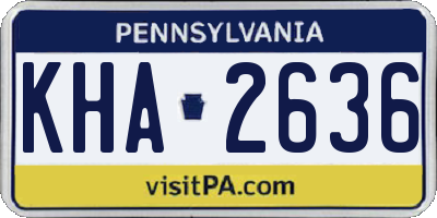 PA license plate KHA2636