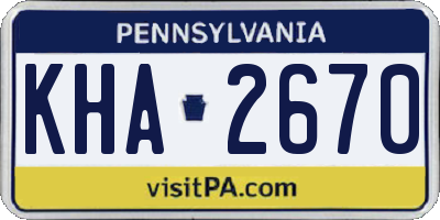 PA license plate KHA2670