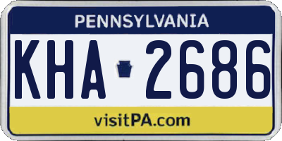 PA license plate KHA2686