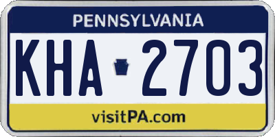 PA license plate KHA2703