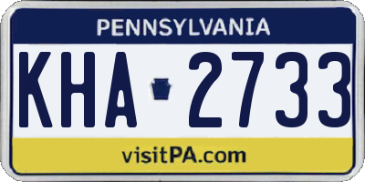 PA license plate KHA2733