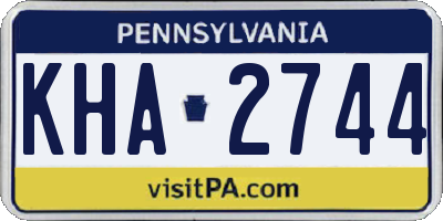 PA license plate KHA2744