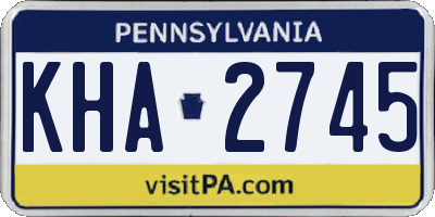 PA license plate KHA2745