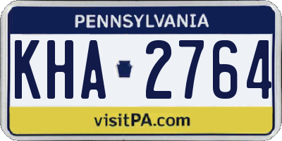 PA license plate KHA2764