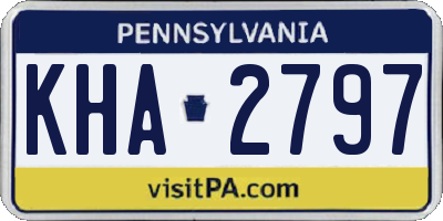 PA license plate KHA2797