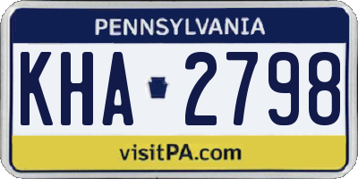 PA license plate KHA2798
