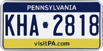 PA license plate KHA2818