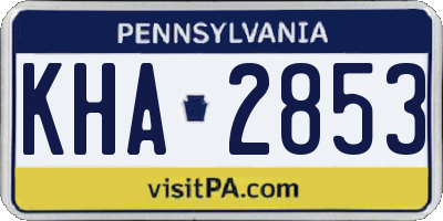 PA license plate KHA2853