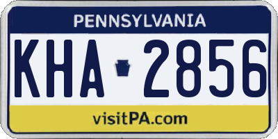 PA license plate KHA2856