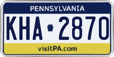 PA license plate KHA2870