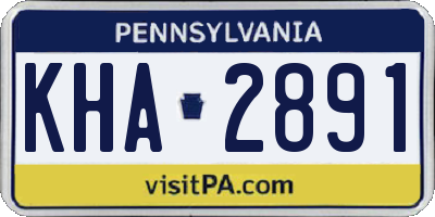 PA license plate KHA2891
