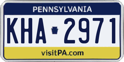 PA license plate KHA2971
