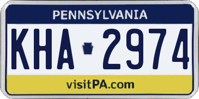 PA license plate KHA2974