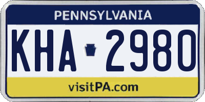 PA license plate KHA2980