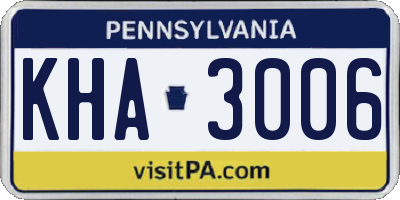 PA license plate KHA3006
