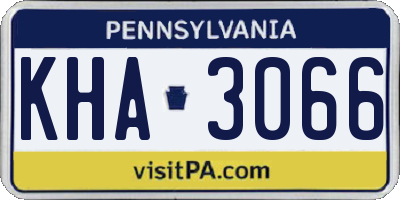 PA license plate KHA3066