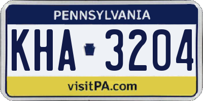 PA license plate KHA3204