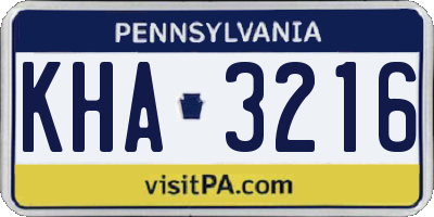 PA license plate KHA3216
