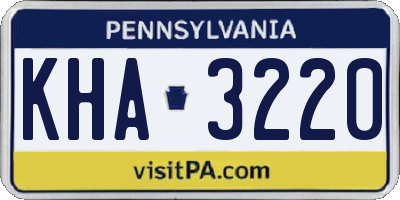 PA license plate KHA3220