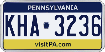 PA license plate KHA3236