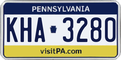 PA license plate KHA3280